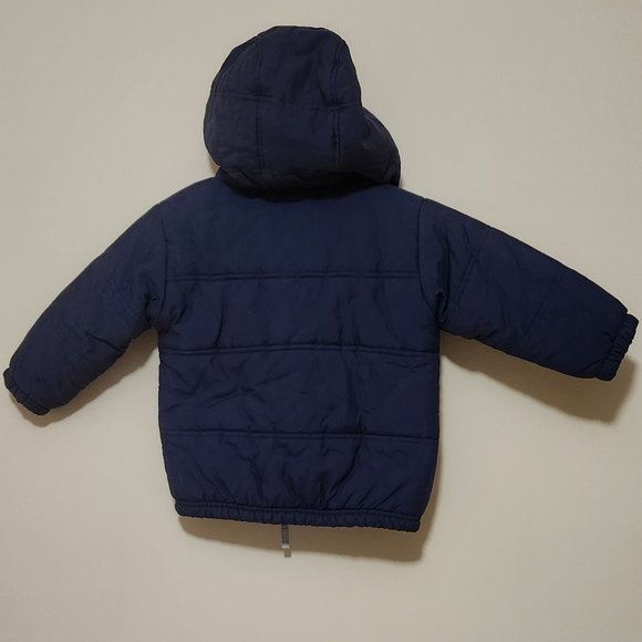 Old Navy Puffer Hooded Jacket Zip Front Color Blue Size 3T Toddler - Picture 5 of 7
